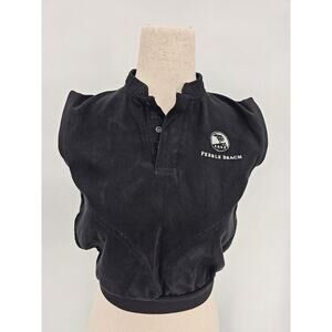 Vtg Zero Restrictions Womens Size S Black Pebble Beach Golf Vest